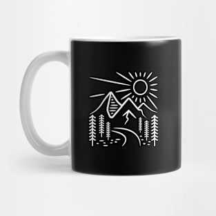 Day mountain illustration Mug